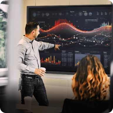 Corporate meeting room featuring the LG CreateBoard, highlighting its application in professional settings with advanced interactive whiteboard technology for enhanced presentations, collaboration, and training, suitable for modern business environments.