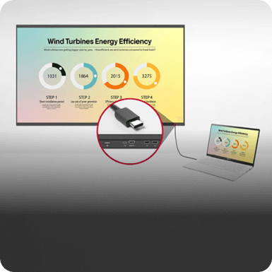 An image showing how the createboard connects to a laptop.